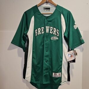 NWT Milwaukee Brewers True Fan Genuine Merch St Patricks Day Jersey MLB S